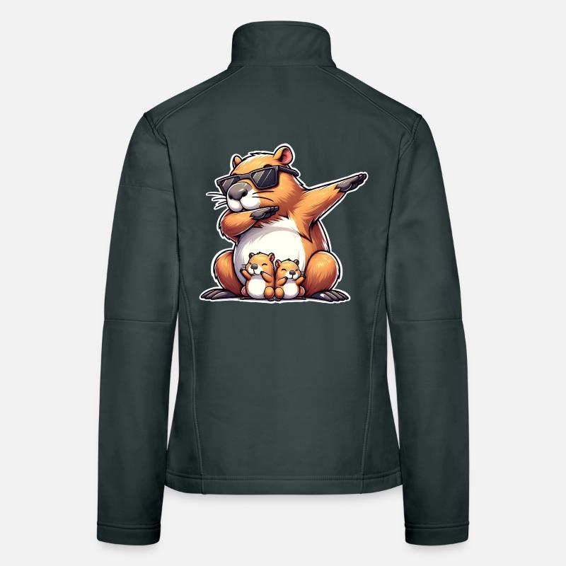 Capybara Papa Frauen Softshelljacke