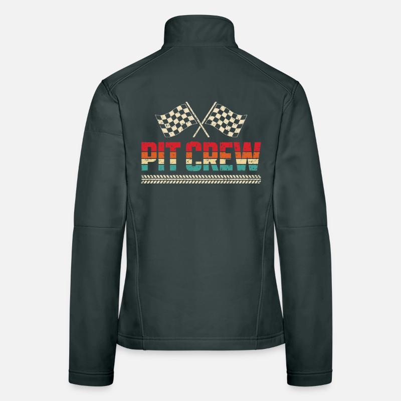 Pit Crew Équipe de Course Automobile Vintage Veste en tissu softshell Femme