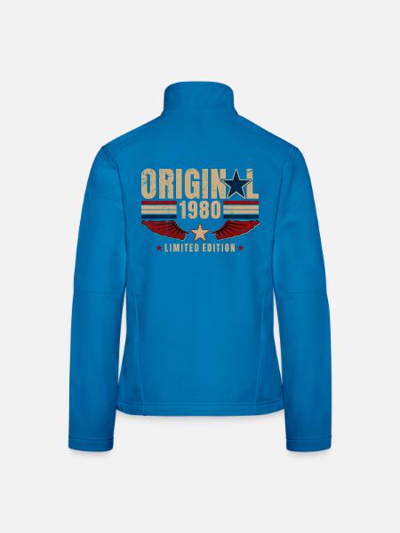 46. Geburtstag Geschenk Original Jahrgang 1980 - Frauen Softshelljacke - Schwarz - Hinten