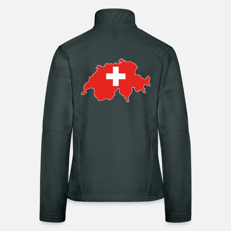 Carte du drapeau suisse Veste en tissu softshell Femme