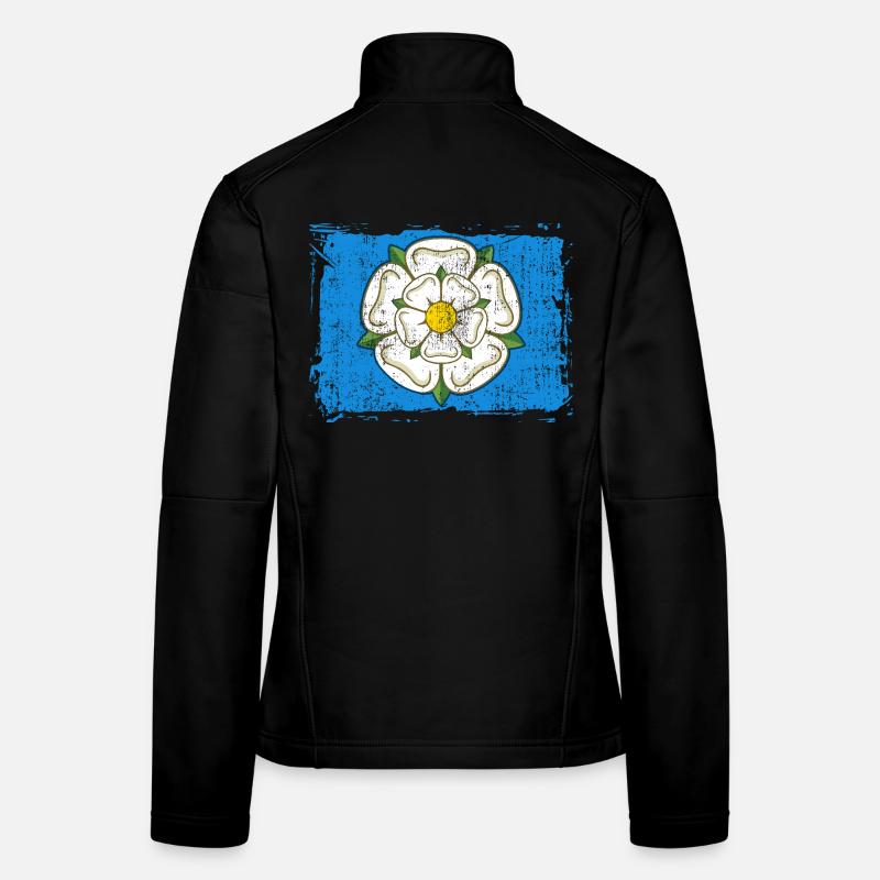 Yorkshire Rose Flag Nord de l’Angleterre Royaume-Uni Veste en tissu softshell Femme