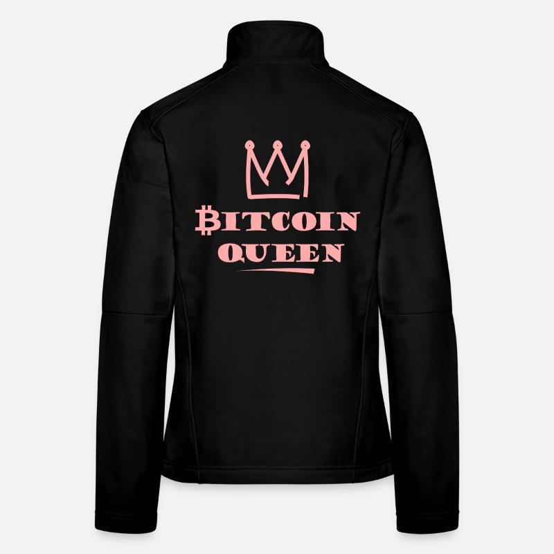 Bitcoin Königin Pinke Krone Frauen Softshelljacke