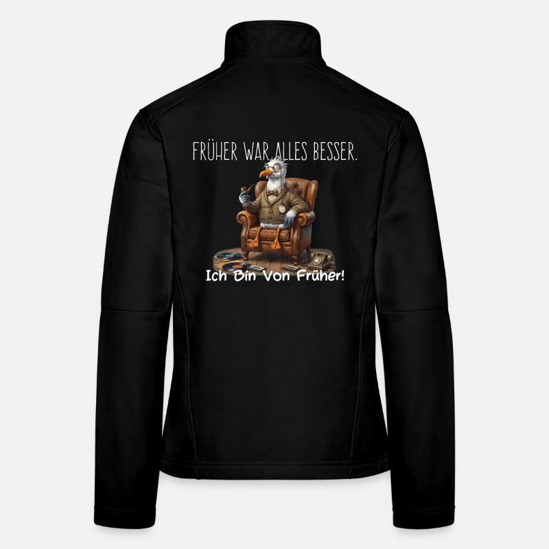 Früher war alles besser Retro Möwe Nostalgie Frauen Softshelljacke
