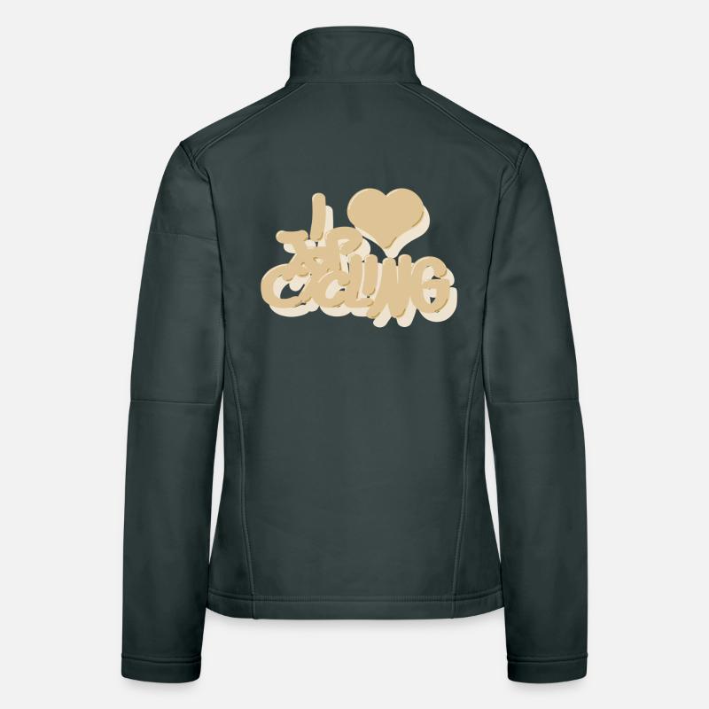 I_love_Cycling_beige Frauen Softshelljacke