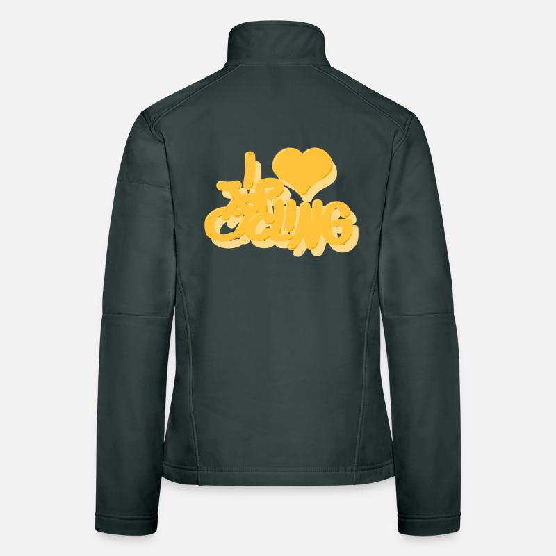 I_love_Cycling_gelb Frauen Softshelljacke