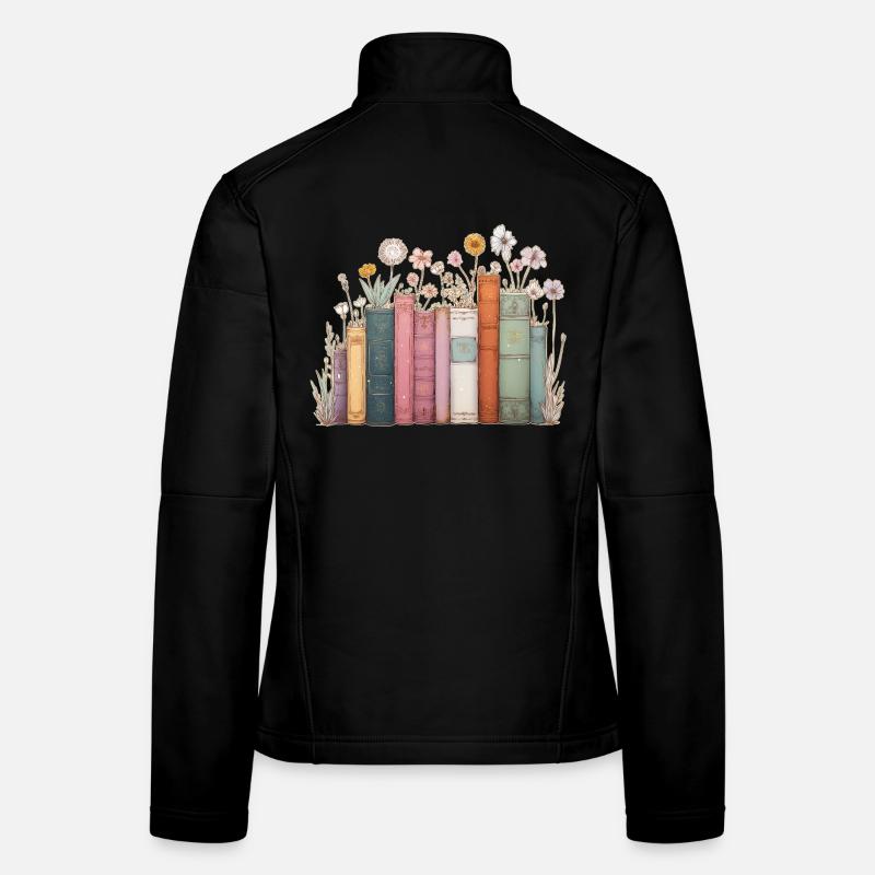Bücher mit Blumen Frauen Softshelljacke