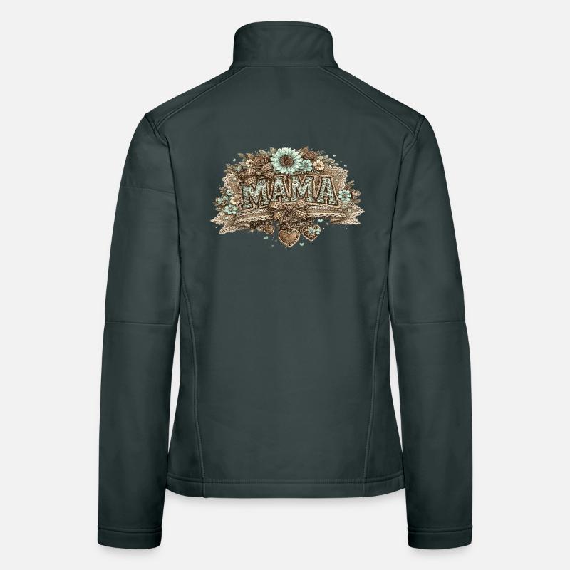 Vintage Mama Türkis | Muttertagsgeschenk Frauen Softshelljacke