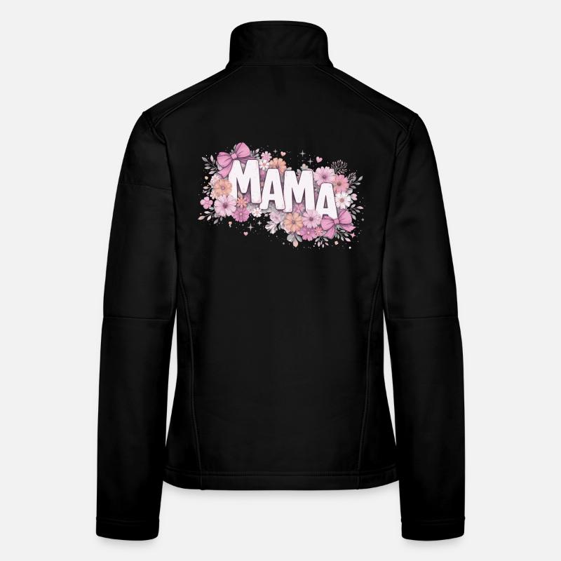 MAMA Fleurs Pastels et Nœuds Roses | Style Chic Veste en tissu softshell Femme