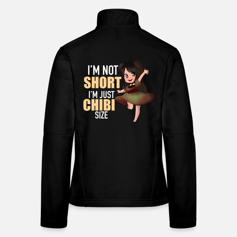 Je ne suis pas petit, je suis un cadeau mignon drôle d’anime taille chibi. Veste en tissu softshell Femme