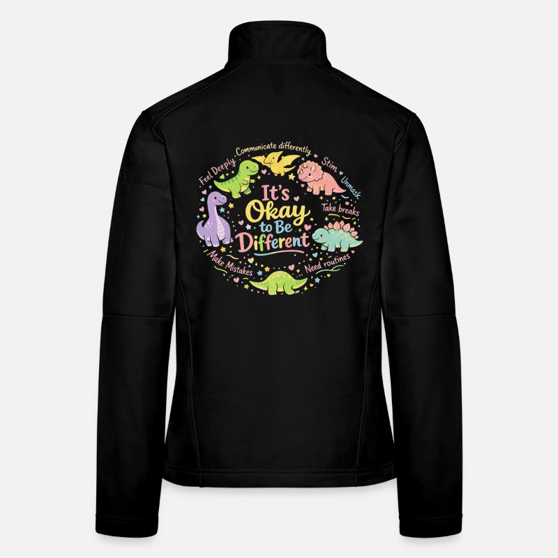 C’est normal d’être différent Dino Autisme Dire Veste en tissu softshell Femme