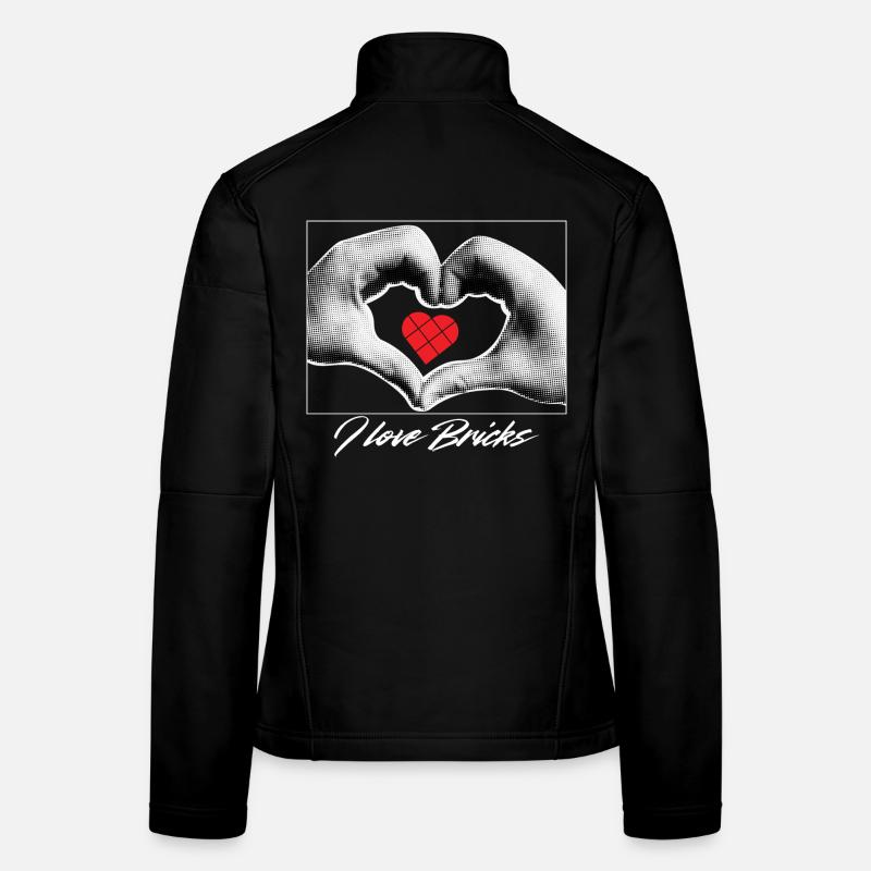 Klemmbausteine Herz in Händen Frauen Softshelljacke