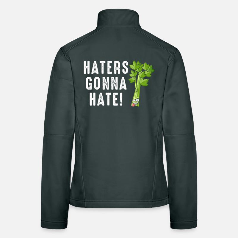 Haters Gonna Hate Celery Cartoon Women's Softshell Jacket