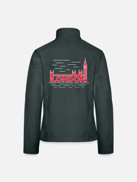 London Skyline Fettrot - Frauen Softshelljacke - Schwarz - Hinten
