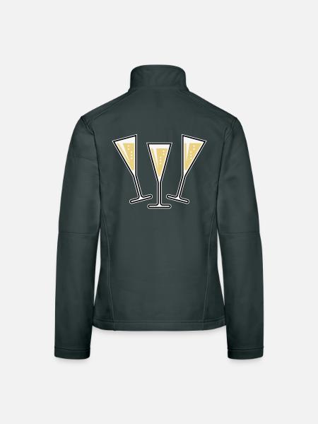 3 Sektgläser (Sekt / Trichter / Zu / 3C) - Women's Softshell Jacket - black - Back