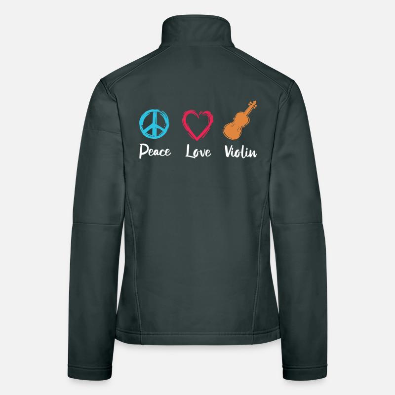 Paix Amour Violon Veste en tissu softshell Femme