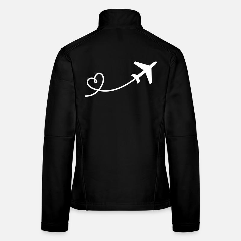 Flugzeug Herz Frauen Softshelljacke