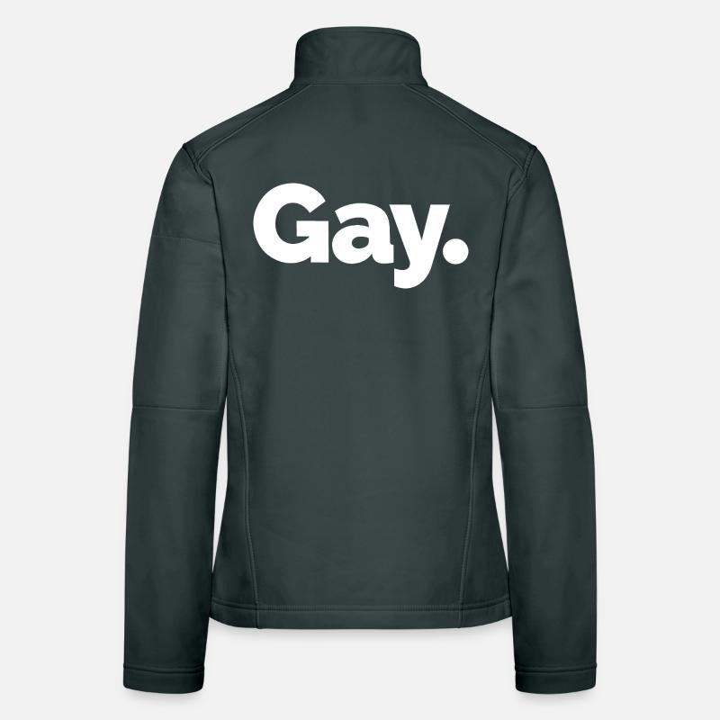 Schwul. Pride Bold Typographic Frauen Softshelljacke