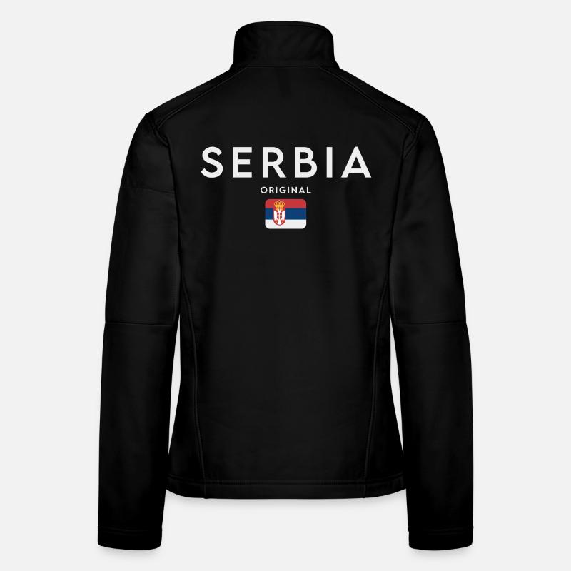 Drapeau de la Serbie, fierté serbe Veste en tissu softshell Femme