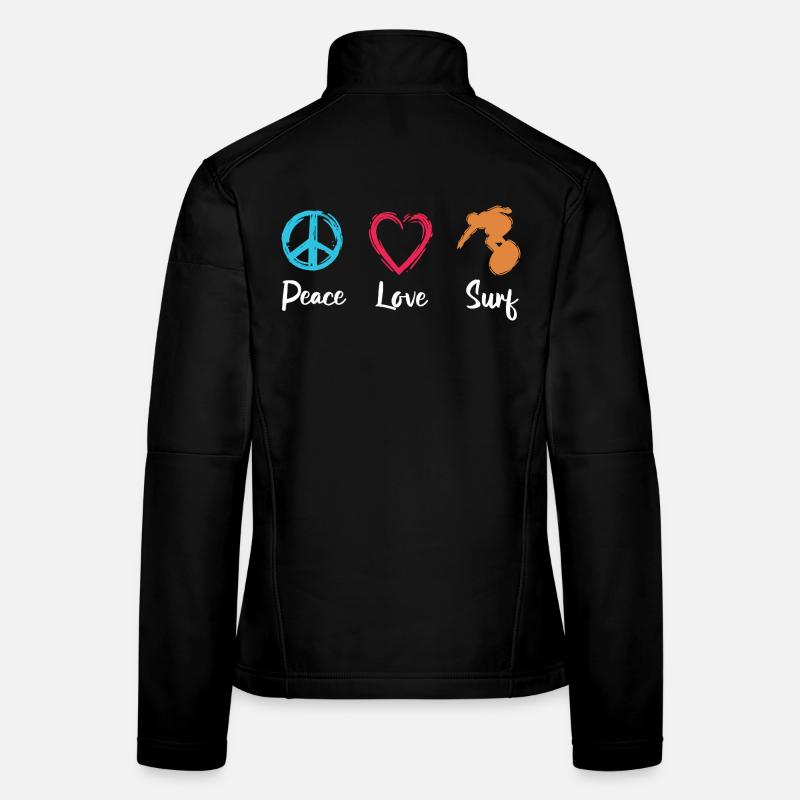 Frieden Liebe Surfen Frauen Softshelljacke