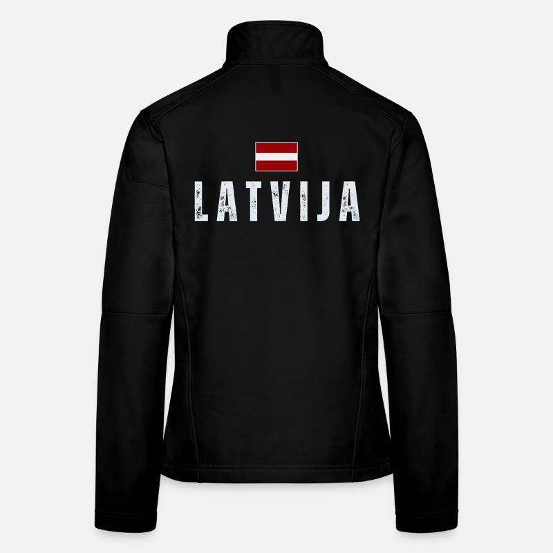 Drapeau de Lettonie, patriote letton Veste en tissu softshell Femme