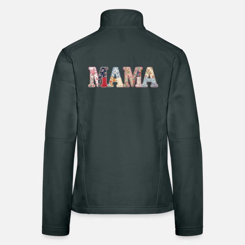 Mama Patchwork Blumen Vintage Muttertag Design Frauen Softshelljacke