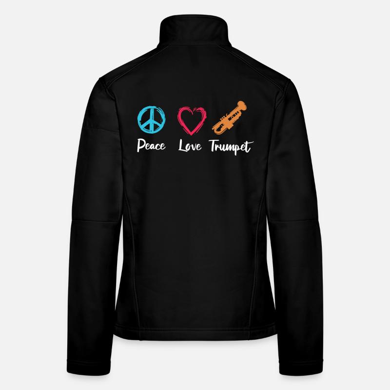 Trompette Paix Amour Veste en tissu softshell Femme