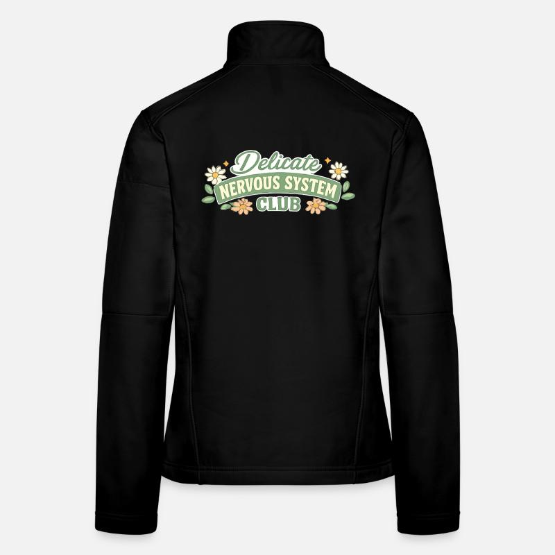 Mental Wellness Delikates Nervensystem Club - Frauen Softshelljacke - Schwarz