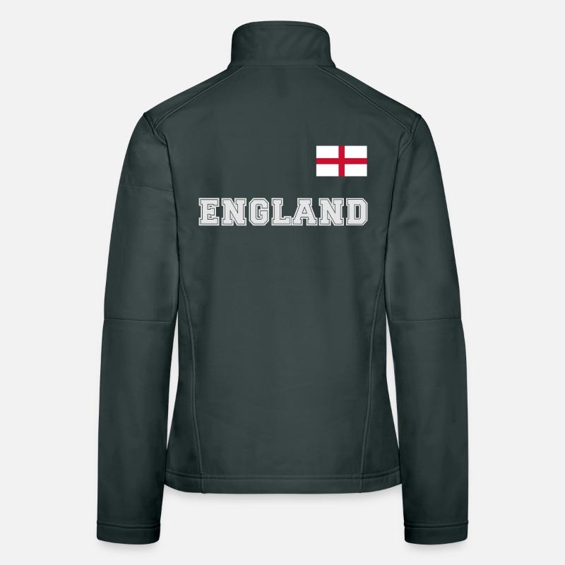 Look maillot de l’ANGLETERRE avec drapeau sur la poitrine Veste en tissu softshell Femme