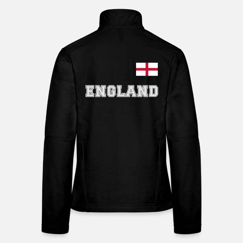 Look maillot de l’ANGLETERRE avec drapeau sur la poitrine Veste en tissu softshell Femme