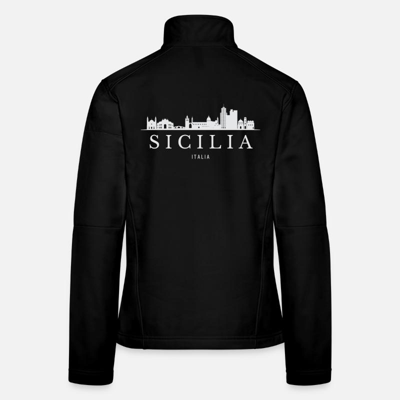 La silhouette de la Sicile, Italie de la Sicile Veste en tissu softshell Femme