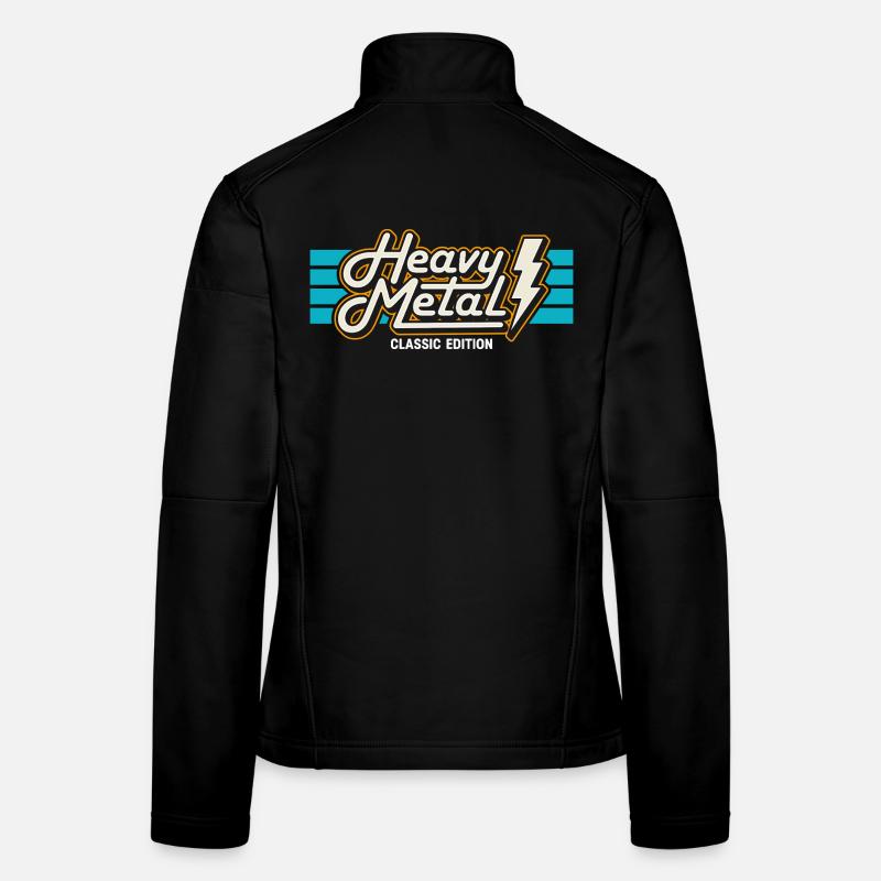 Retro Heavy Metal Abzeichen mit Blitz Frauen Softshelljacke