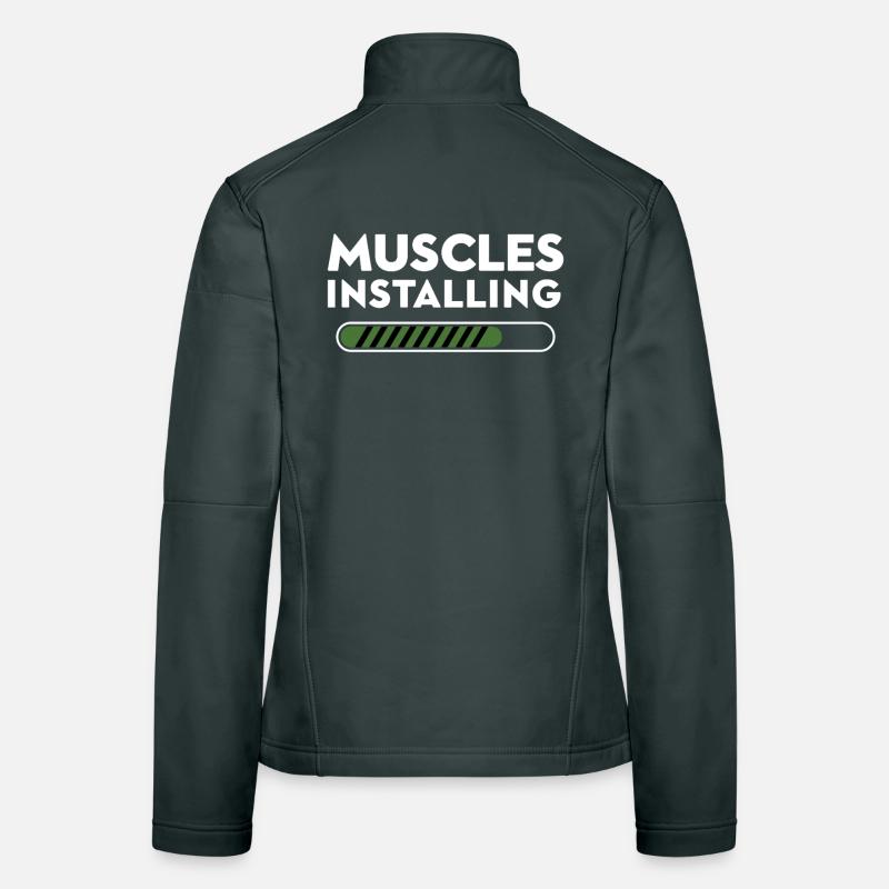 Muscles Installing Progress Graphic Women's Softshell Jacket