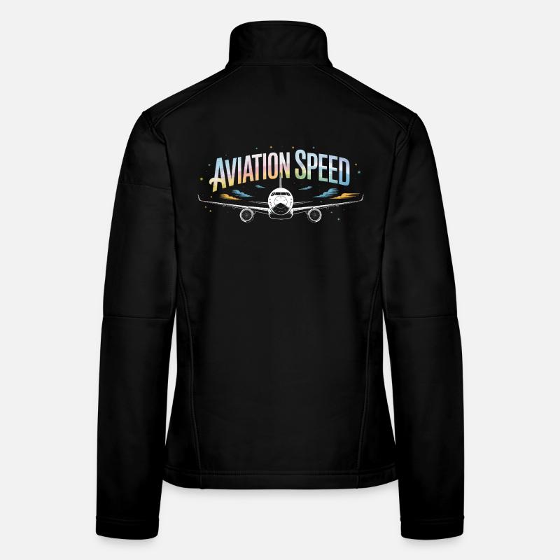 Avions de passagers à vitesse aéronautique volant Veste en tissu softshell Femme