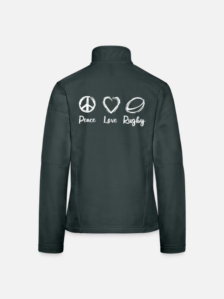 Peace Love Rugby - Women's Softshell Jacket - black - Back