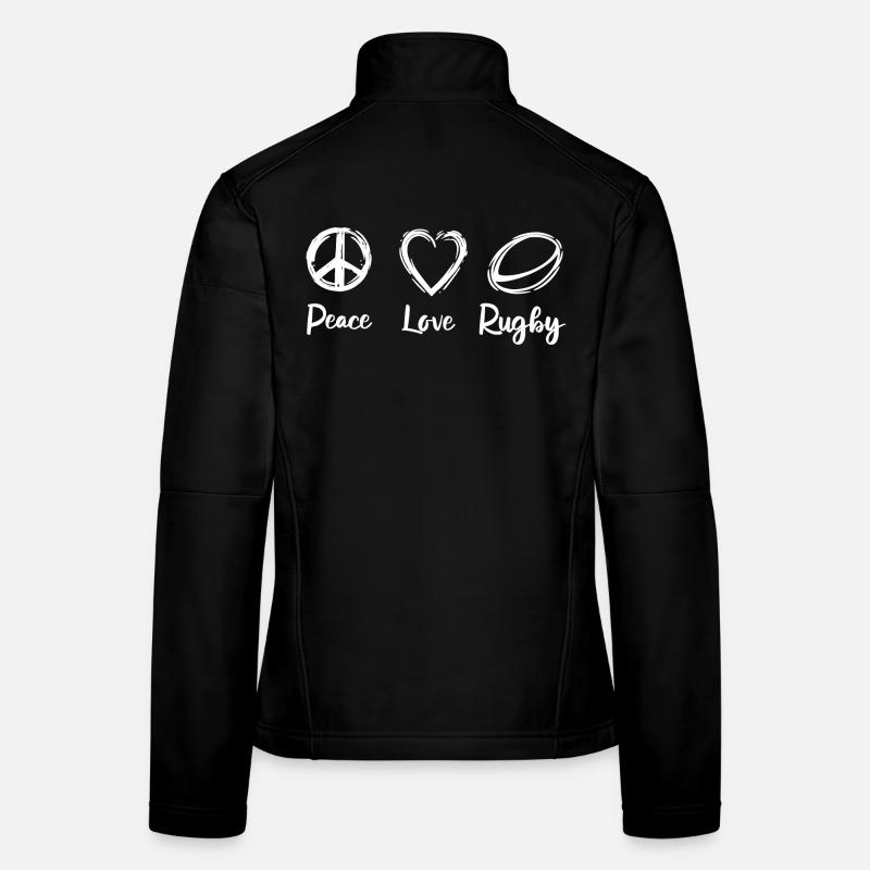 Frieden Liebe Rugby - Frauen Softshelljacke - Schwarz