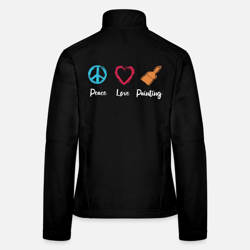 Peinture Peace Love Veste en tissu softshell Femme