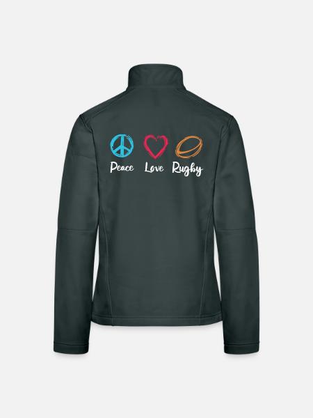 Peace Love Rugby - Women's Softshell Jacket - black - Back
