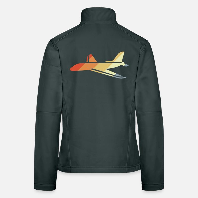 Graphique d’avion vintage Veste en tissu softshell Femme