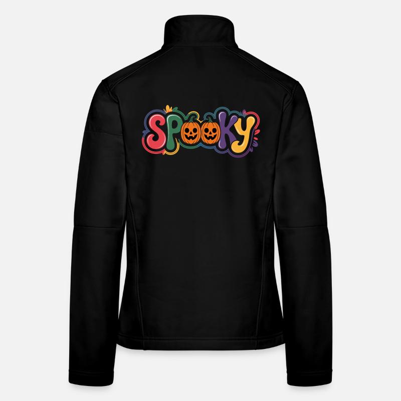 Lettrage citrouille effrayant Veste en tissu softshell Femme