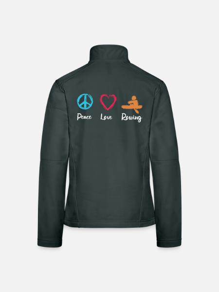 Peace, Love, Rowing - Women's Softshell Jacket - black - Back