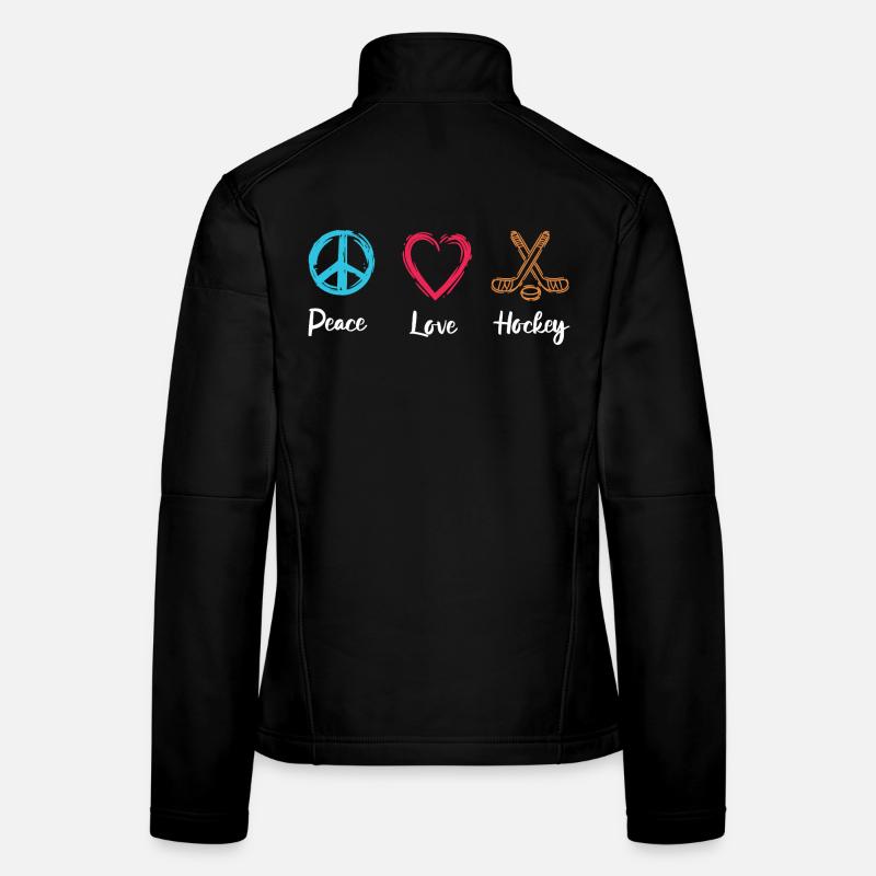 Frieden Liebe Eishockey Frauen Softshelljacke
