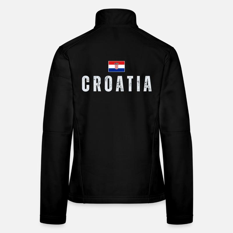 Drapeau croate, j’adore la Croatie Veste en tissu softshell Femme