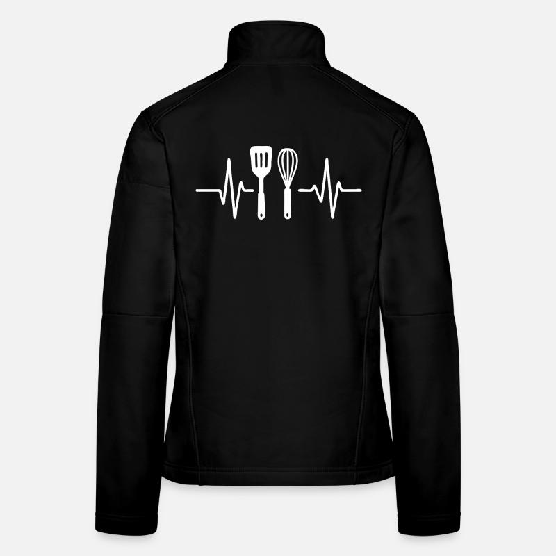 Heartbeat Kitchen Fork Design Women's Softshell Jacket
