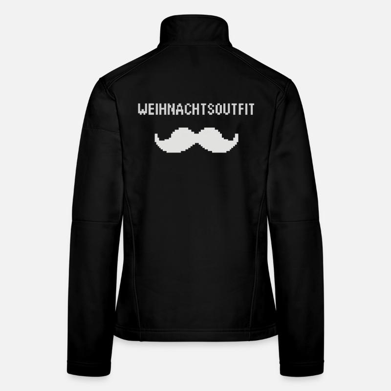 Moustache de tenue de Noël Pixel Veste en tissu softshell Femme