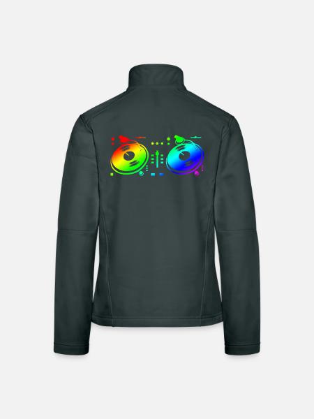 Turntable Disc Jockey - Women's Softshell Jacket - black - Back