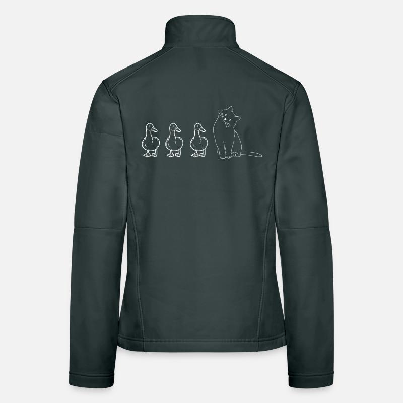 Animaux mignons canards et chat Veste en tissu softshell Femme