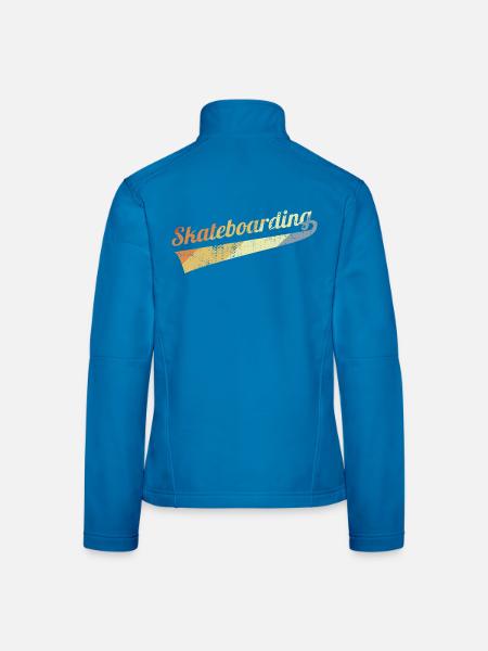 Retro Skateboarding - Frauen Softshelljacke - Schwarz - Hinten