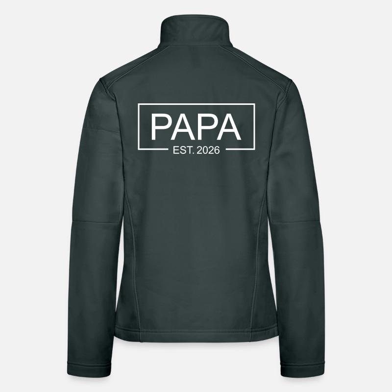 Papa Est 2026 Father's Day Gift Idea Women's Softshell Jacket