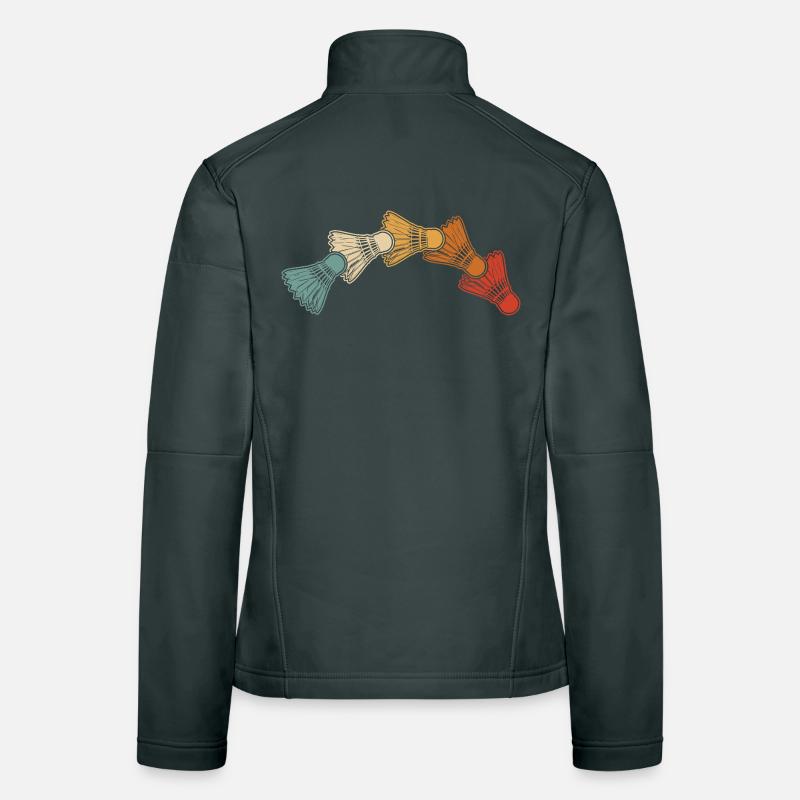 Badminton - Courbe de vol de badminton dans un style rétro Veste en tissu softshell Femme
