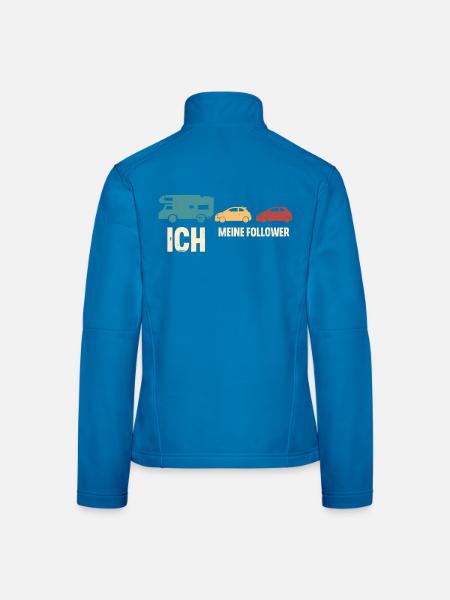 Camping Camper Wohnmobil - Frauen Softshelljacke - Schwarz - Hinten